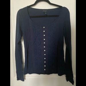 Lucky Brand Lace Button-Up Top